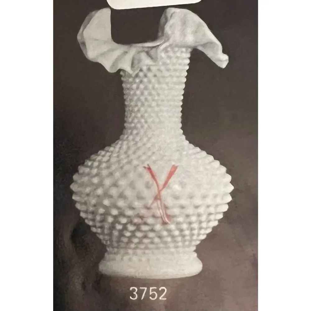 Vintage Fenton Hobnail 11” Double Crimped Vase